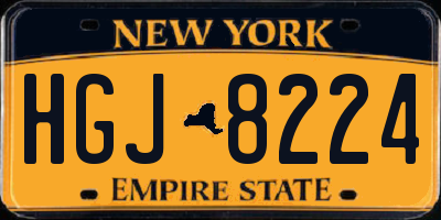 NY license plate HGJ8224