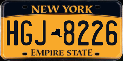NY license plate HGJ8226