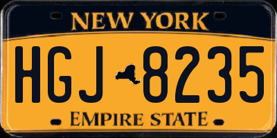 NY license plate HGJ8235