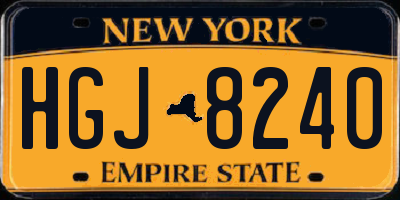 NY license plate HGJ8240