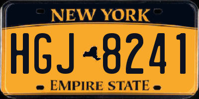 NY license plate HGJ8241