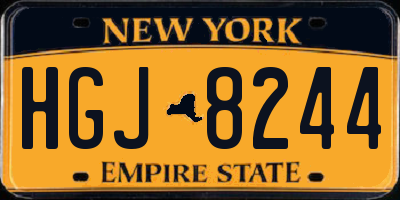 NY license plate HGJ8244
