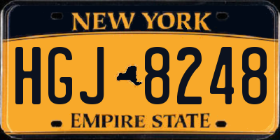 NY license plate HGJ8248