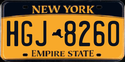 NY license plate HGJ8260