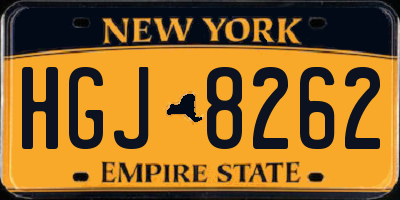 NY license plate HGJ8262