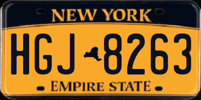 NY license plate HGJ8263