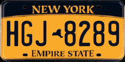 NY license plate HGJ8289