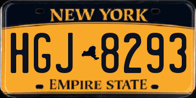 NY license plate HGJ8293