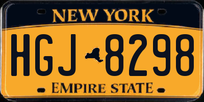 NY license plate HGJ8298