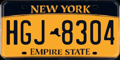 NY license plate HGJ8304