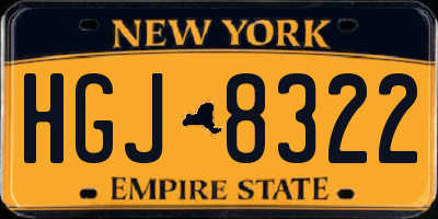 NY license plate HGJ8322
