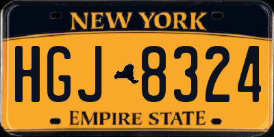 NY license plate HGJ8324