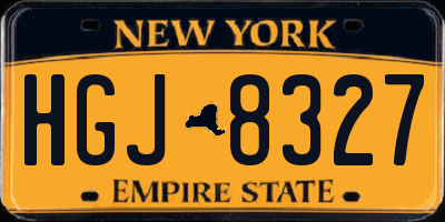 NY license plate HGJ8327