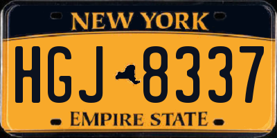 NY license plate HGJ8337