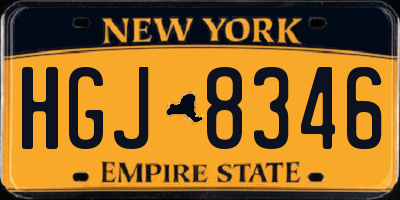 NY license plate HGJ8346