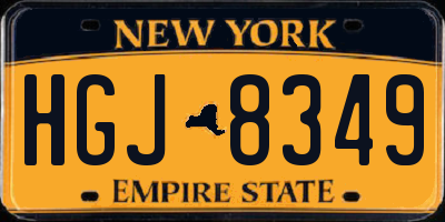 NY license plate HGJ8349