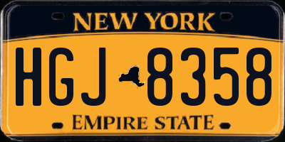 NY license plate HGJ8358