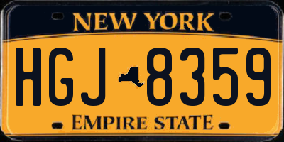 NY license plate HGJ8359