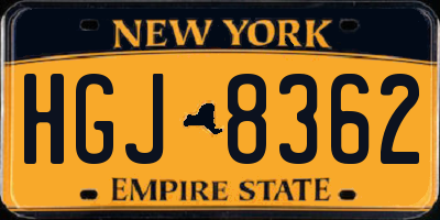 NY license plate HGJ8362