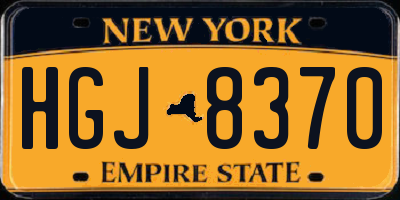 NY license plate HGJ8370