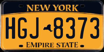 NY license plate HGJ8373