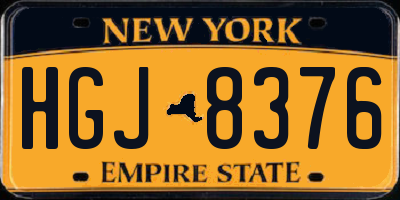 NY license plate HGJ8376