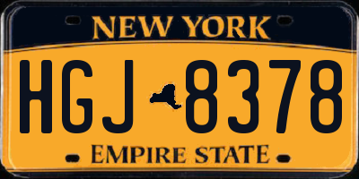 NY license plate HGJ8378