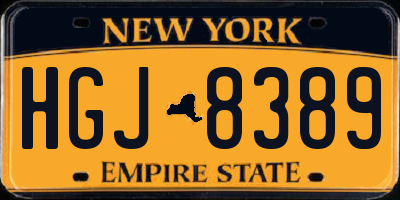 NY license plate HGJ8389