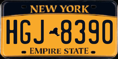 NY license plate HGJ8390