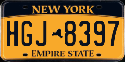 NY license plate HGJ8397