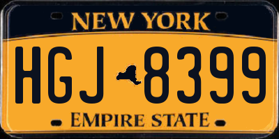 NY license plate HGJ8399