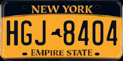 NY license plate HGJ8404