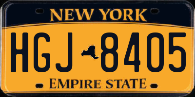 NY license plate HGJ8405