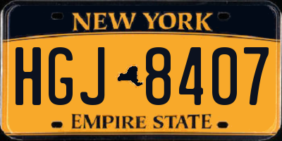 NY license plate HGJ8407
