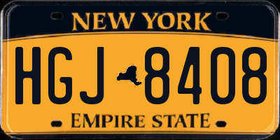 NY license plate HGJ8408