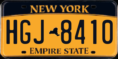 NY license plate HGJ8410
