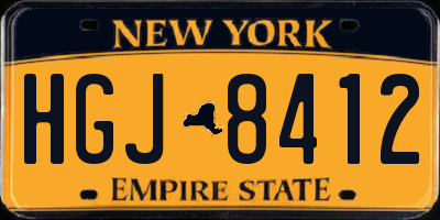 NY license plate HGJ8412
