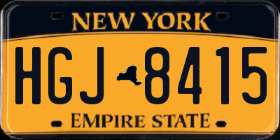 NY license plate HGJ8415