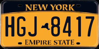 NY license plate HGJ8417