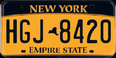 NY license plate HGJ8420