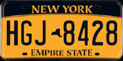 NY license plate HGJ8428