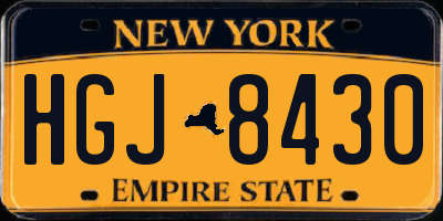 NY license plate HGJ8430
