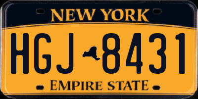 NY license plate HGJ8431
