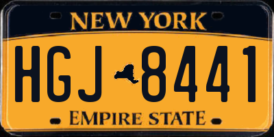 NY license plate HGJ8441