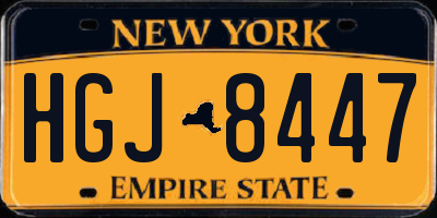 NY license plate HGJ8447