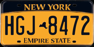 NY license plate HGJ8472