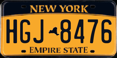 NY license plate HGJ8476