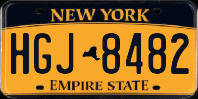 NY license plate HGJ8482