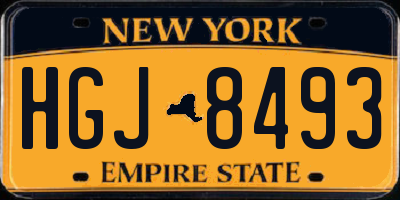 NY license plate HGJ8493