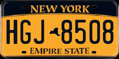 NY license plate HGJ8508